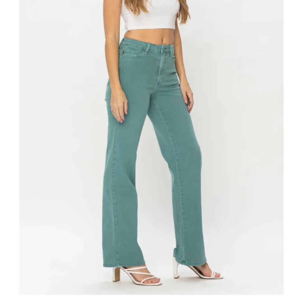 Judy Blue garment dyed sea green jung women's denim jeans size 15/32
